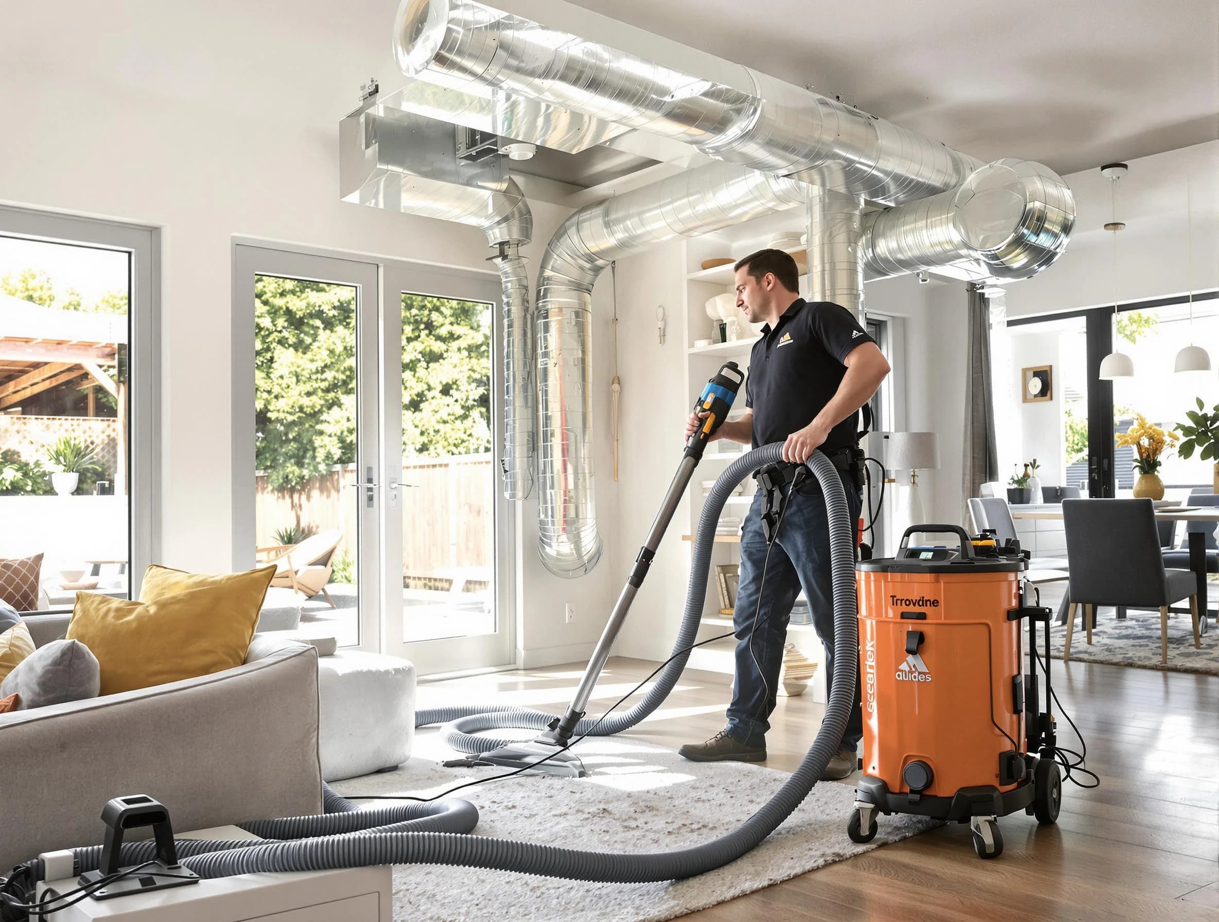 Peralta Air Duct Cleaning specialist performing thorough residential duct cleaning using advanced equipment in Peralta