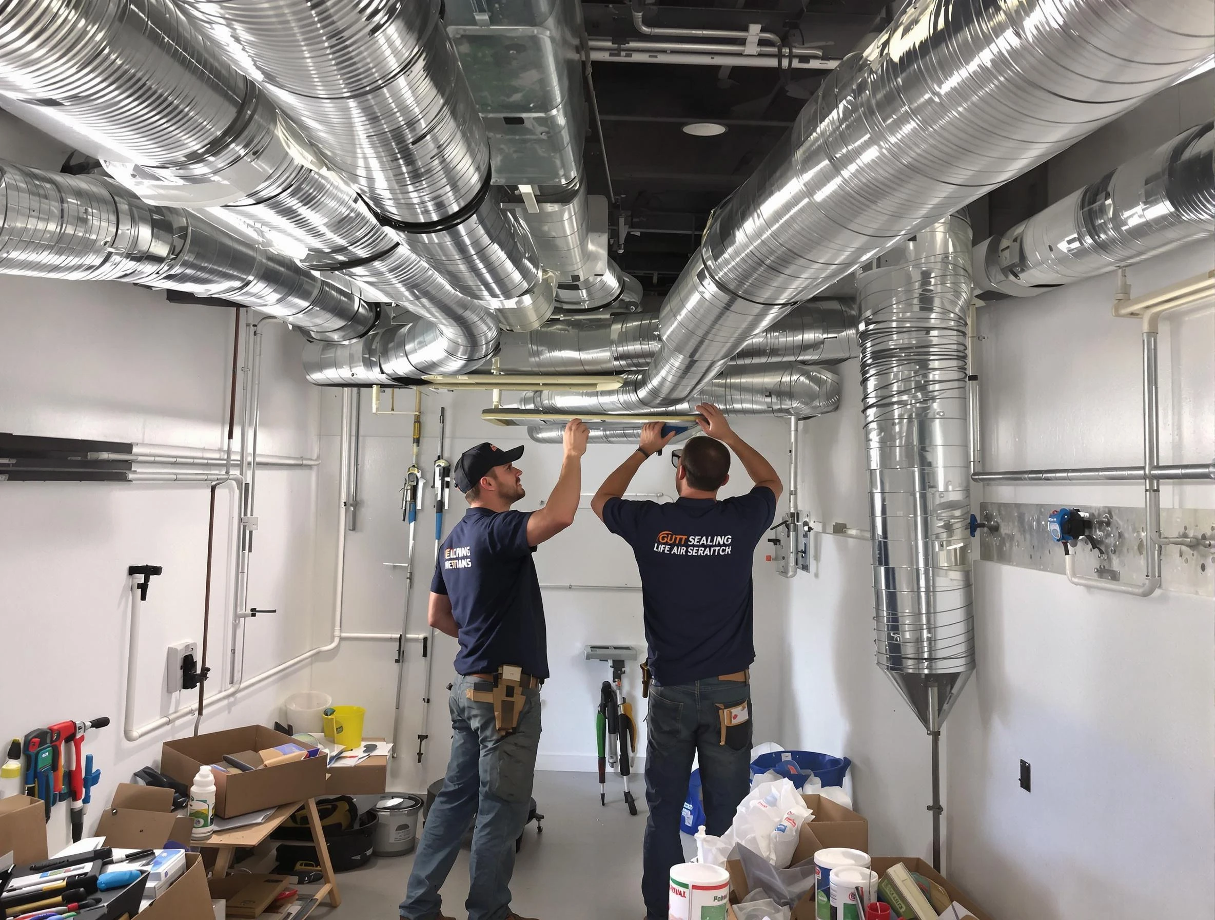 Peralta Air Duct Cleaning technician applying professional duct sealing solutions in Peralta