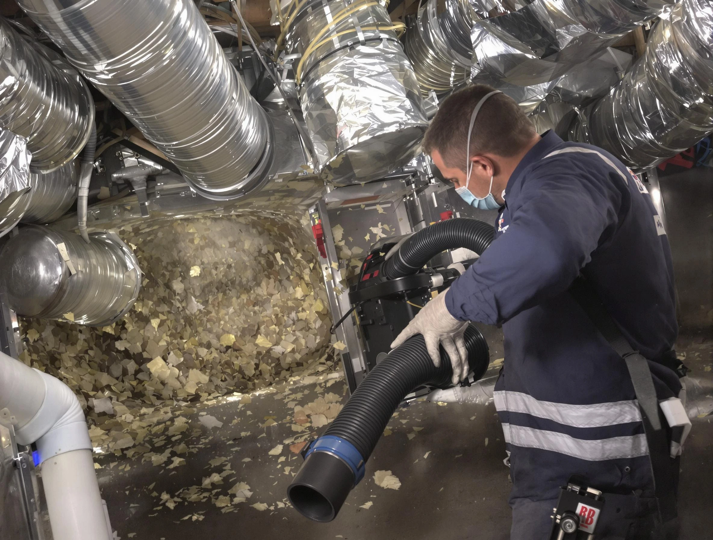 Peralta Air Duct Cleaning specialist operating negative pressure cleaning equipment for thorough duct maintenance in Peralta